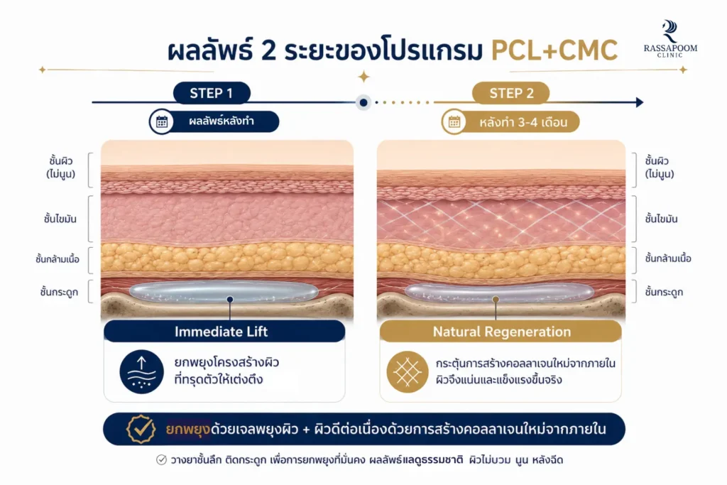 ผลลัพธ์ทั้ง 2 ระยะของโปรแกรม PCL + CMC structure lift
