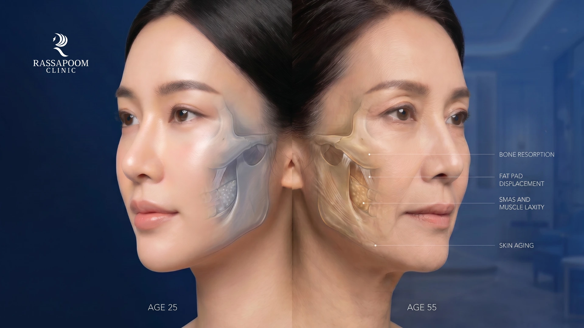 โครงสร้างใบหน้าเปลี่ยนอย่างไรเมื่ออายุมากขึ้น ตามหลักกายวิภาค