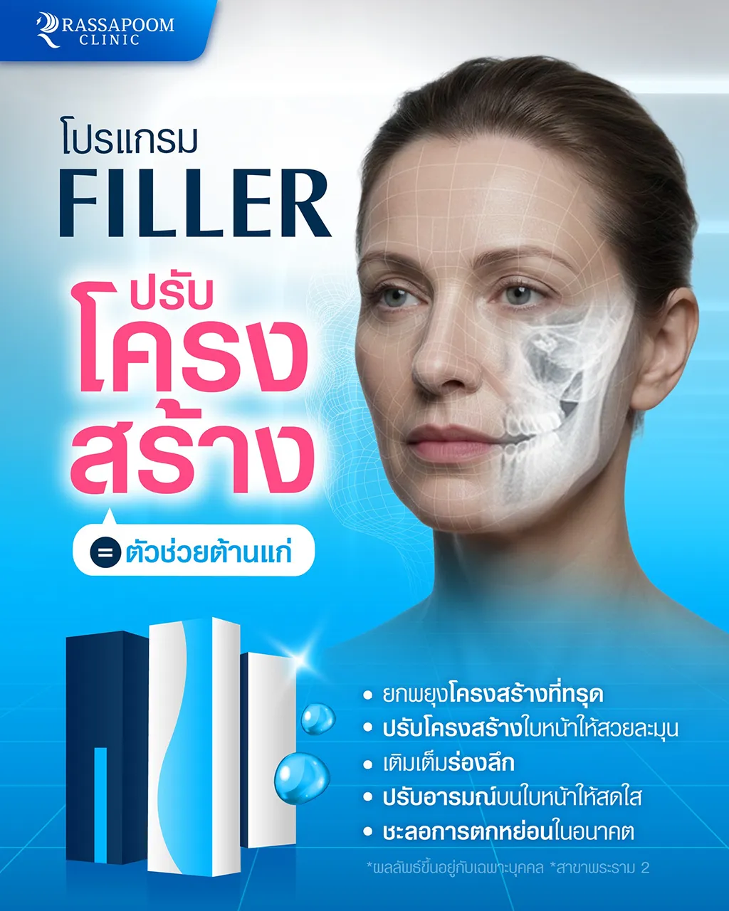 โปรแกรมฟิลเลอร์ ปรับโครงสร้างใบหน้า