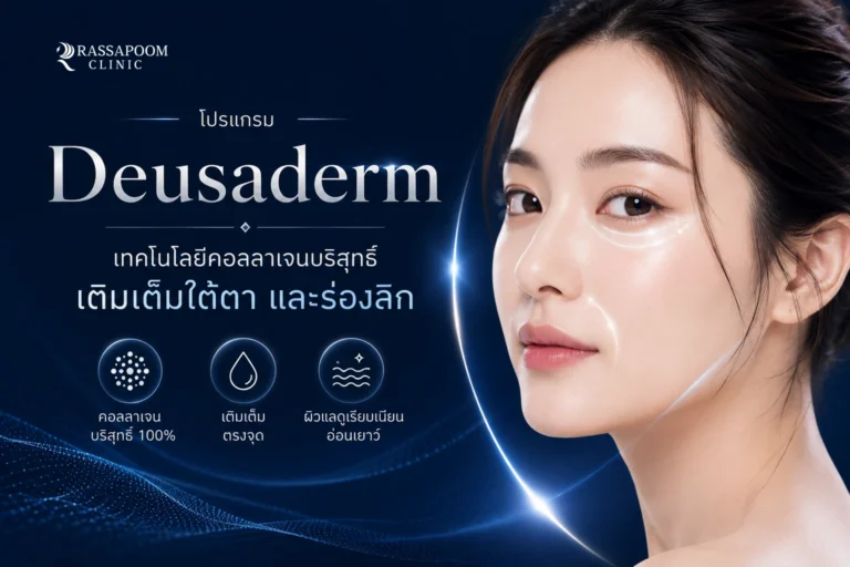 โปรแกรม Deusaderm เทคโนโลยีคอลลาเจนบริสุทธิ์ เติมเต็มใต้ตา เเละร่องลึก