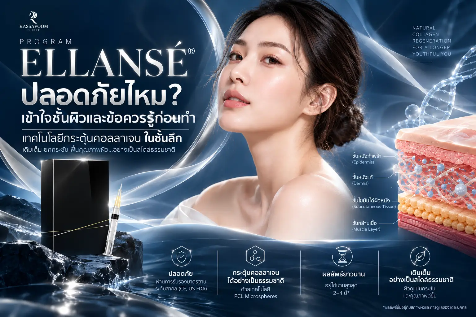 โปรแกรม Ellanse ปลอดภัยไหม? เข้าใจชั้นผิวและข้อควรรู้ก่อนทำ