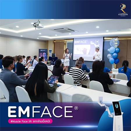 Rasmibhum Clinic organizes training on EMFACE muscle tightening machine.