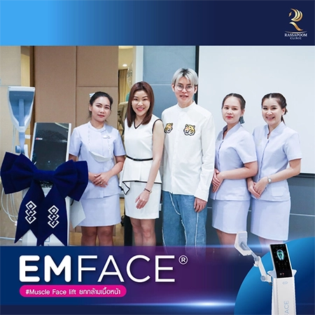 Rasmibhum Clinic organizes training on EMFACE muscle tightening machine.