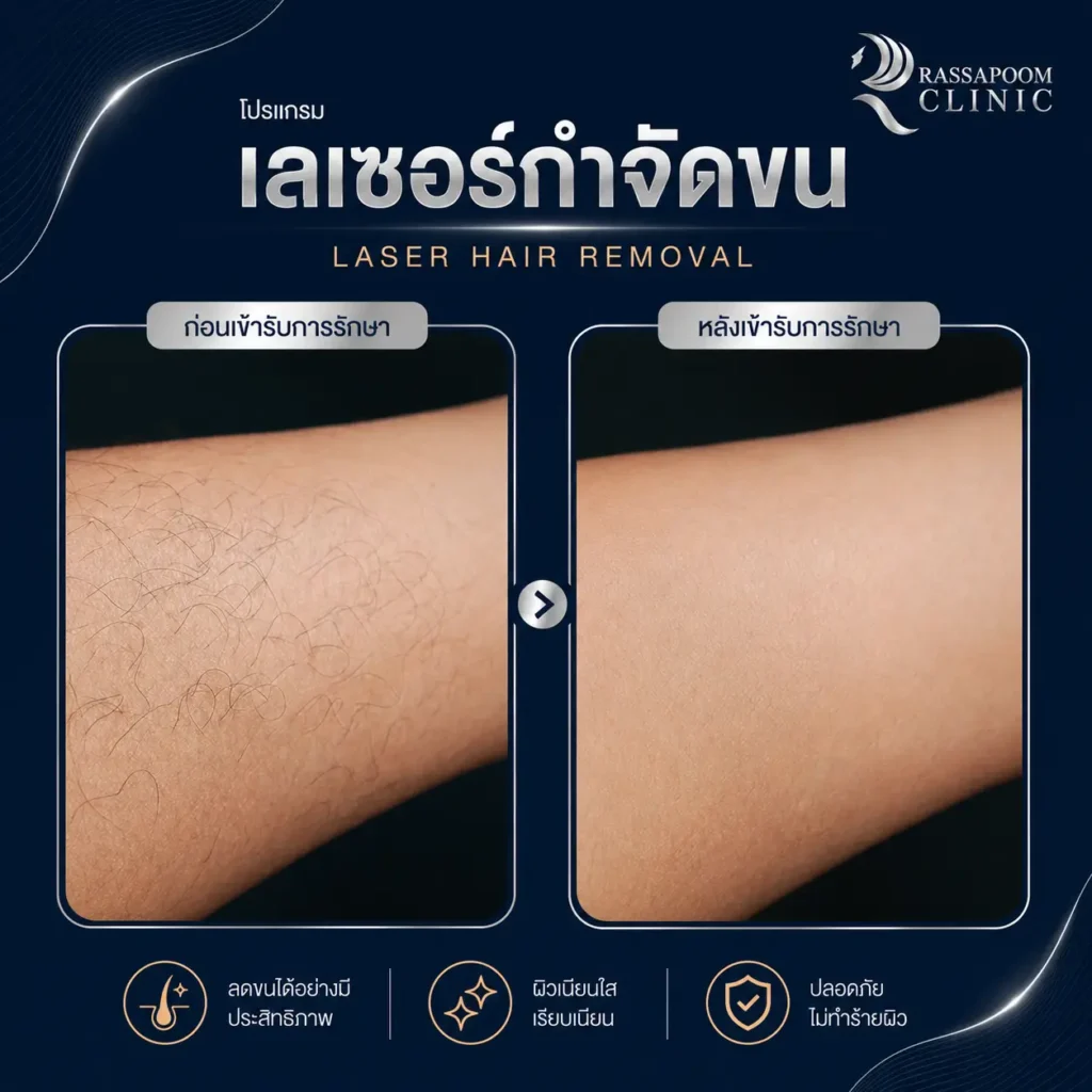 ผลลัพธ์หลังทำโปรแกรม Hair Removal