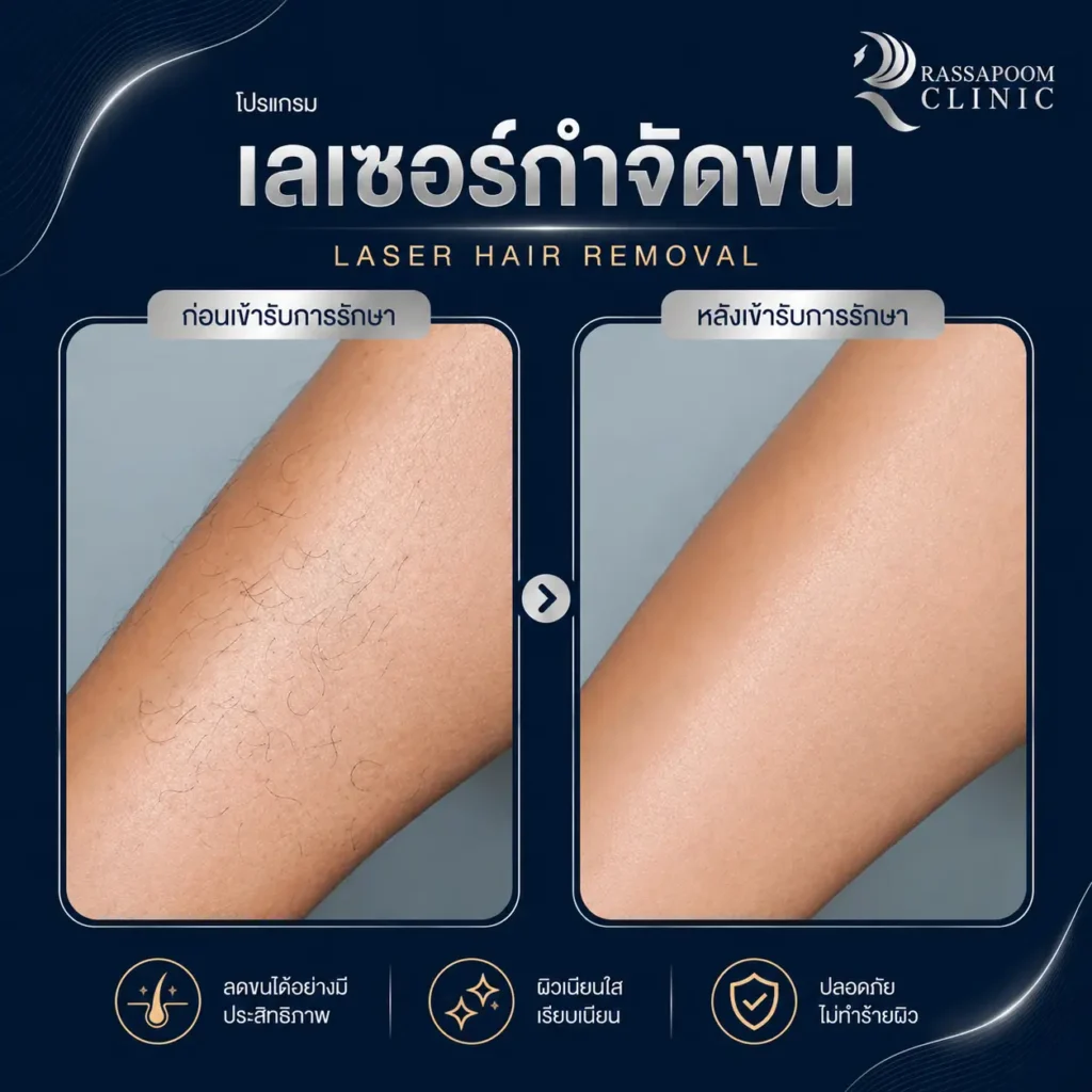 ผลลัพธ์หลังทำโปรแกรม Hair Removal