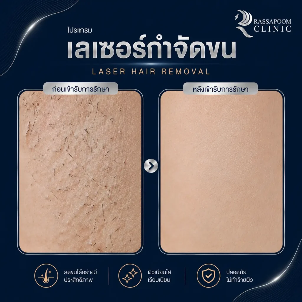 ผลลัพธ์หลังทำโปรแกรม Hair Removal 3