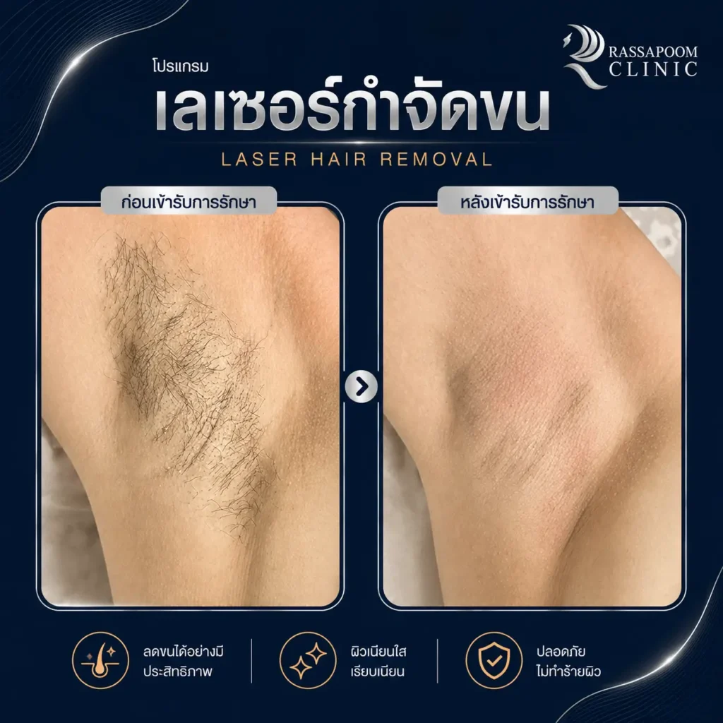 ผลลัพธ์หลังทำโปรแกรมเลเซอร์ขน