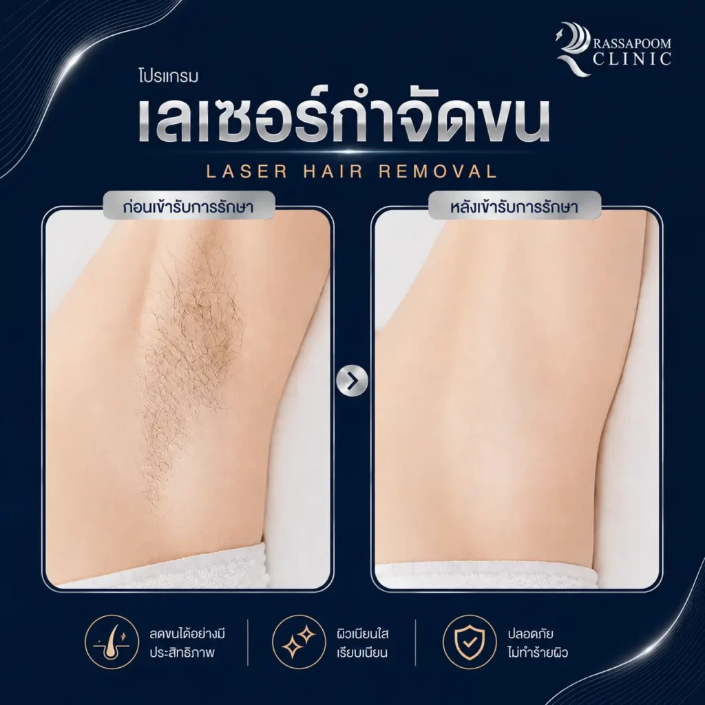 ผลลัพธ์หลังทำโปรแกรม Hair Removal 2