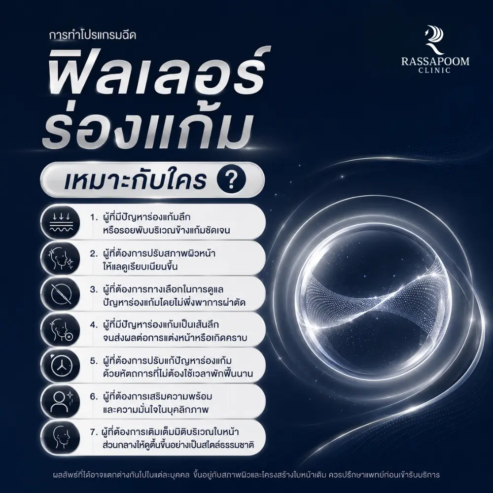 ผู้ใดที่ควรเข้ารับบริการโปรแกรมฉีด ฟิลเลอร์ร่องแก้ม