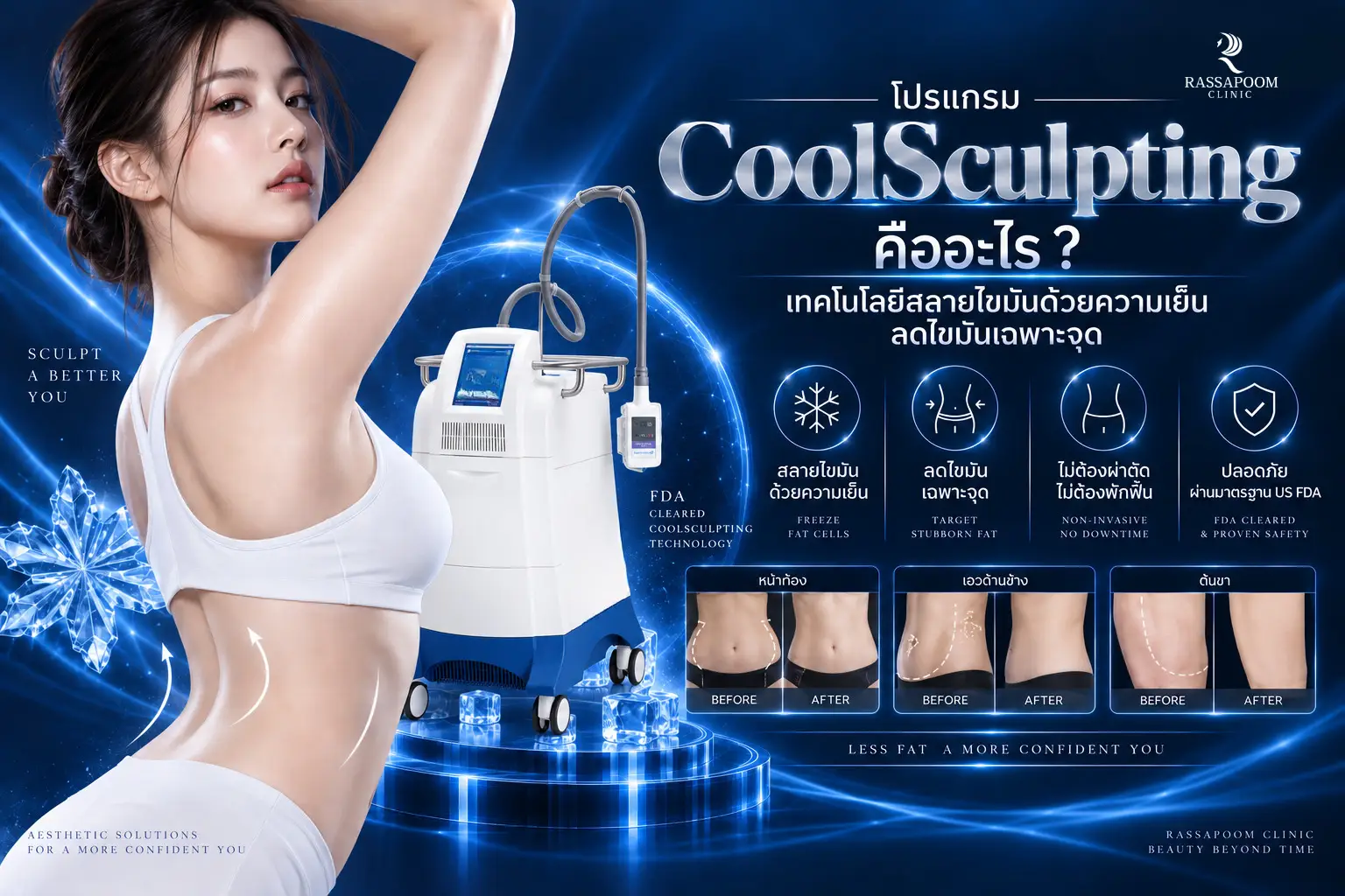 โปรแกรม CoolSculpting เทคโนโลยีสลายไขมันด้วยความเย็น ลดไขมันเฉพาะจุด