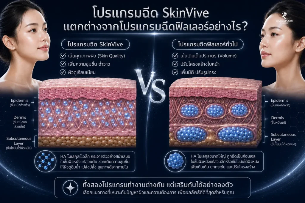 โปรแกรม Skin Vive แตกต่างจากโปรแกรมฉีดฟิลเลอร์อย่างไร