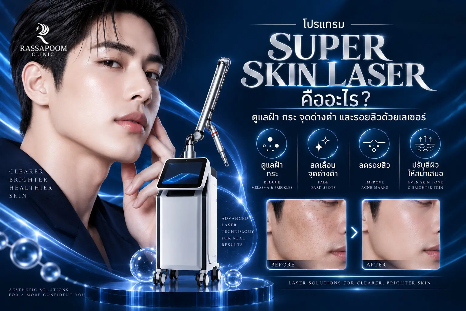 โปรแกรม Super Skin Laser คืออะไร ดูแลฝ้า กระ จุดด่างดำ และรอยสิวด้วยเลเซอร์