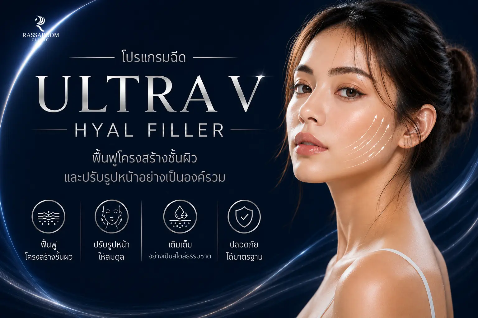 โปรแกรมฉีด Ultra V Hyal Filler ฟื้นฟูโครงสร้างชั้นผิวและปรับรูปหน้าอย่างเป็นองค์รวม