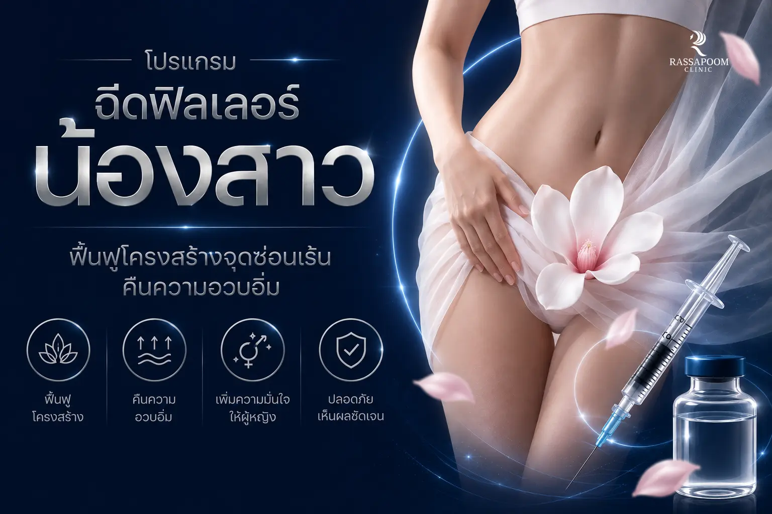 โปรแกรมฉีดฟิลเลอร์น้องสาว ฟื้นฟูโครงสร้างจุดซ่อนเร้น คืนความอวบอิ่ม