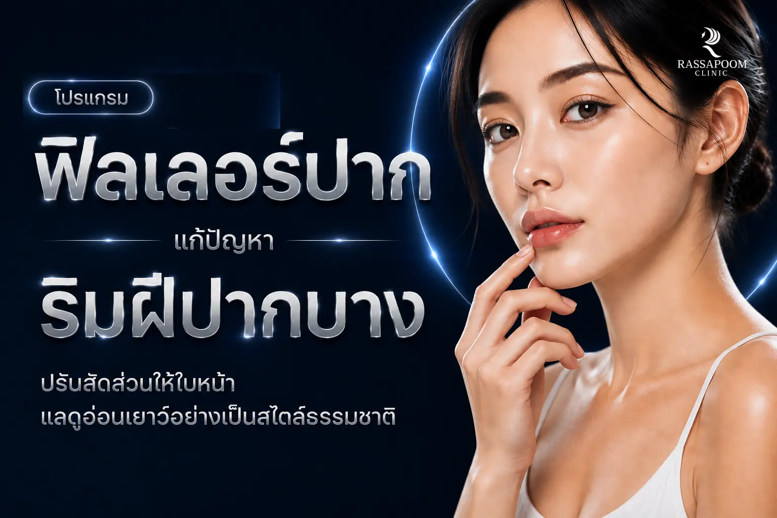 โปรแกรมฉีดฟิลเลอร์ปาก แก้ปัญหาริมฝีปากบาง ปรับสัดส่วนให้ใบหน้าแลดูอ่อนเยาว์อย่างเป็นสไตล์ธรรมชาติ
