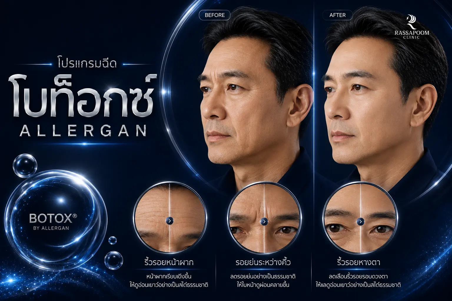 โปรแกรมฉีดโบท็อกซ์ Allergan ตัวช่วยดูแลริ้วรอยและปรับสัดส่วนใบหน้า