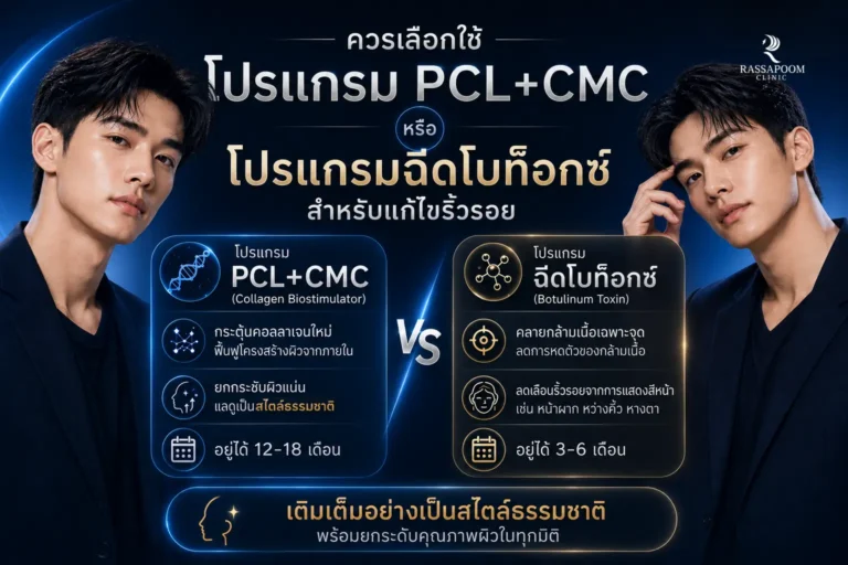 ควรเลือกใช้โปรแกรม PCL+CMC หรือโปรแกรมฉีดโบท็อกซ์สำหรับแก้ไขริ้วรอย