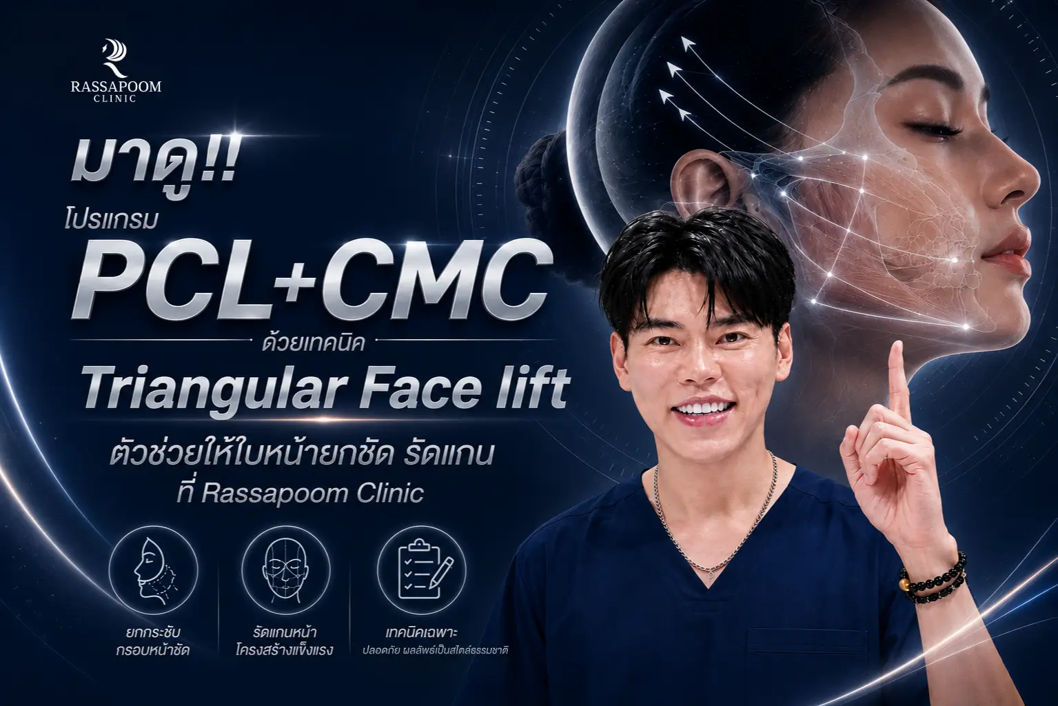 โปรแกรม PCL+CMC ด้วยเทคนิค Triangular Face lift ตัวช่วยให้ใบหน้ายกชัด รัดแกน