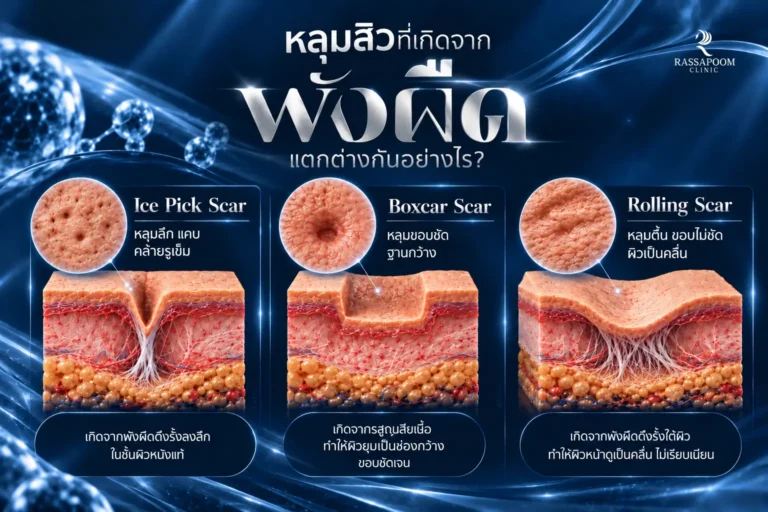 หลุมสิวที่เกิดจากพังผืดแตกต่างจากหลุมสิวประเภทอื่นอย่างไร