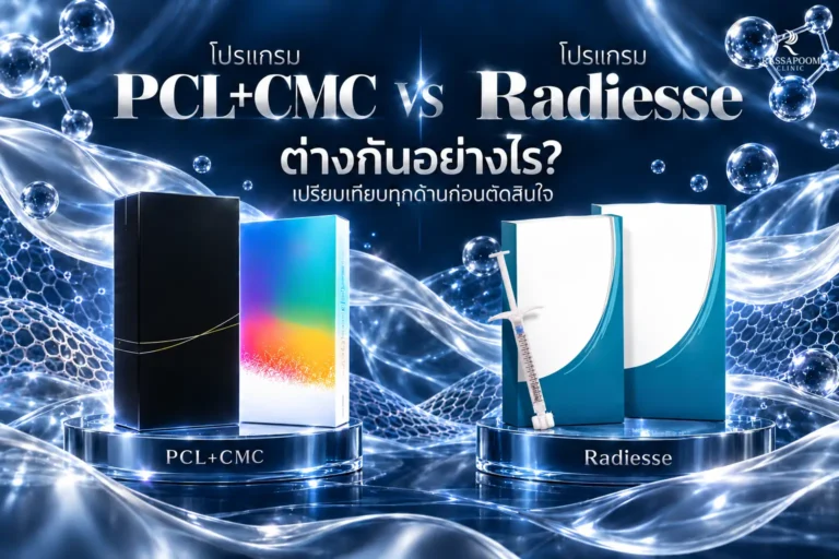 โปรแกรม PCL+CMC vs โปรแกรม Radiesse ต่างกันอย่างไร? เปรียบเทียบทุกด้านก่อนตัดสินใจ